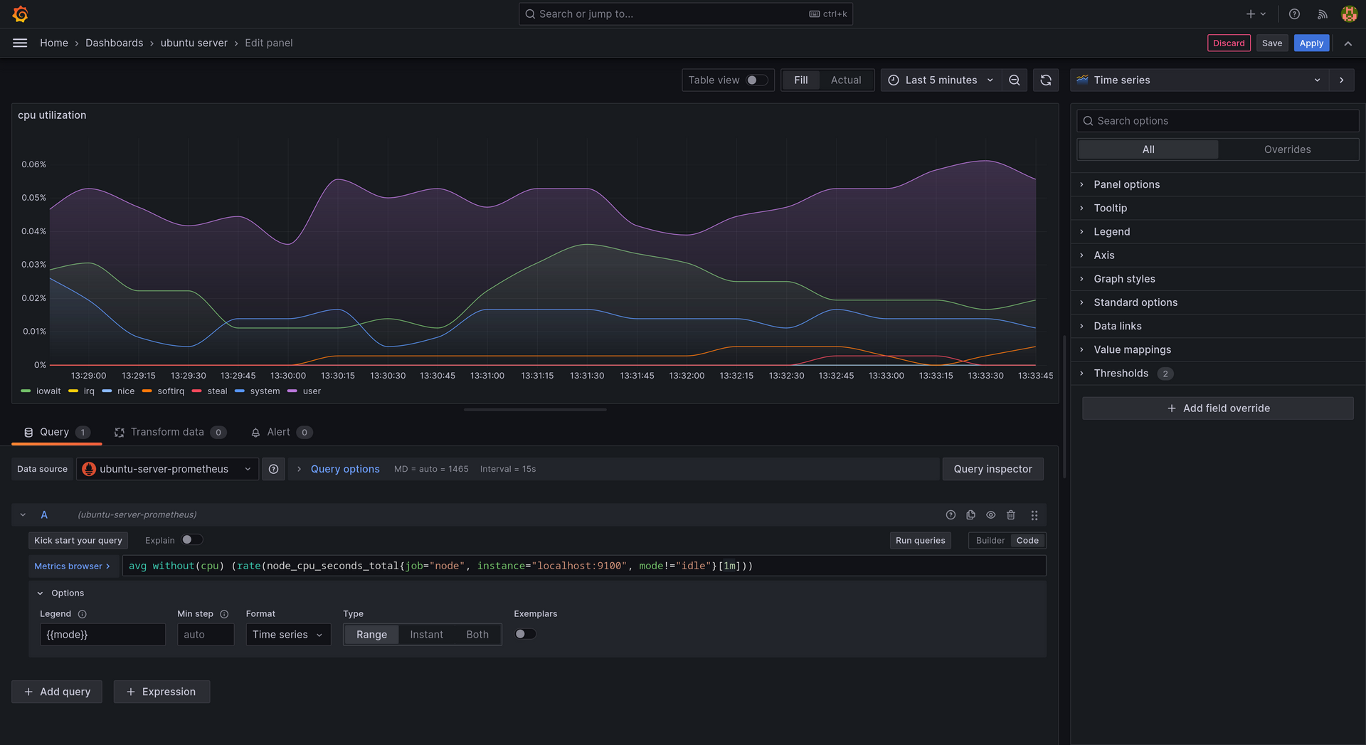 grafana first graph