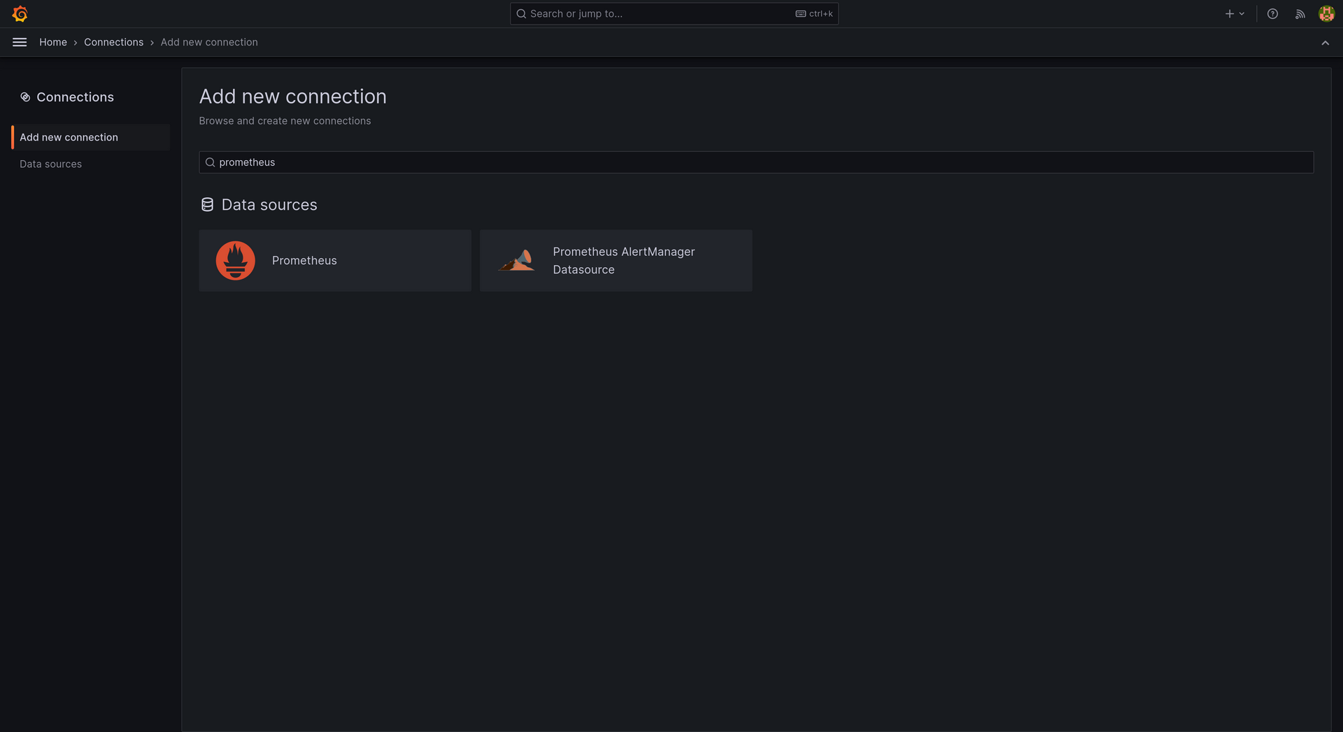 grafana prometheus data source